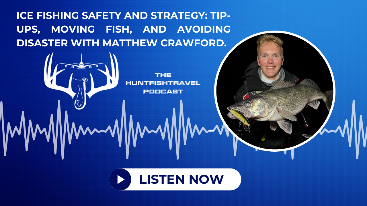 The HuntFishTravel Podcast Episode #253 – Tip-Ups, Moving Fish, and Avoiding Disaster with Matthew Crawford